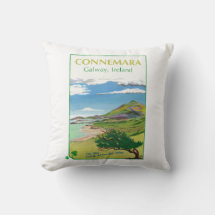 Cojín Decorativo Diseño de afiches de viaje de Connemara Cushion