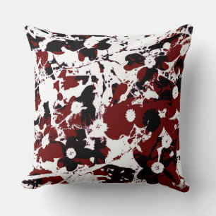 Cojín Decorativo Diseño de almohadilla de color negro/rojo/blanco 1