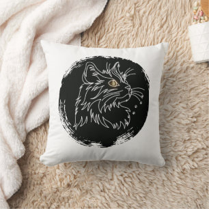Cojín Decorativo Diseño de Amante de Gatos Cortados