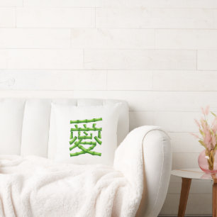 Cojín Decorativo Diseño de amor de bambú y oso pandas