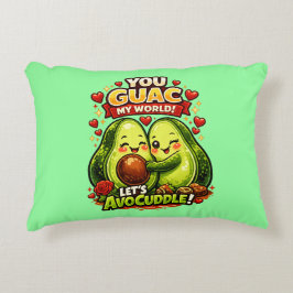 Cojín Decorativo Diseño de amor de San Valentín de aguacate lindo,