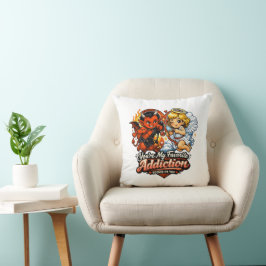 Cojín Decorativo Diseño de amor del día de San Valentín de diablo y