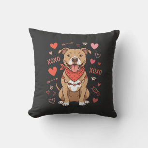 Cojín Decorativo Diseño de amor perro Pitbull XOXO San Valentín