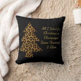 Cojín Decorativo Diseño de árbol de leopardo de vacaciones chic
