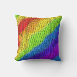 Cojín Decorativo Diseño de arco iris abstracto de mosaico -