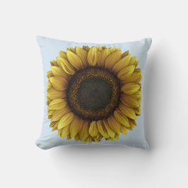 Cojín Decorativo Diseño de arte botánico Vivid Sunflower