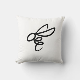 Cojín Decorativo Diseño de arte de abeja minimalista en línea – Abe