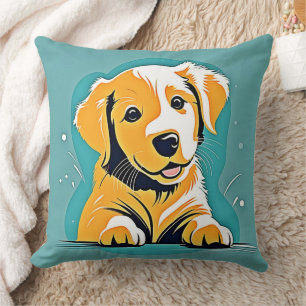 Cojín Decorativo Diseño de arte de cachorros
