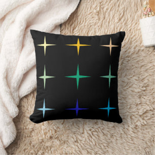 Cojín Decorativo Diseño de arte de estrellas geométricas de mediado