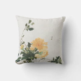 Cojín Decorativo Diseño de arte de naturaleza de flor y abeja