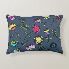 Cojín Decorativo Diseño de Arte de Patrón Floral Caprichoso