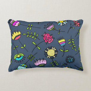 Cojín Decorativo Diseño de Arte de Patrón Floral Caprichoso