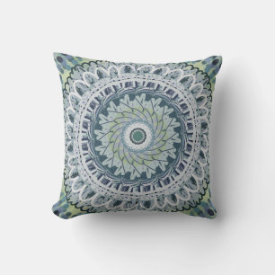 Cojín Decorativo Diseño de arte de punto de mandala bohemio chic de