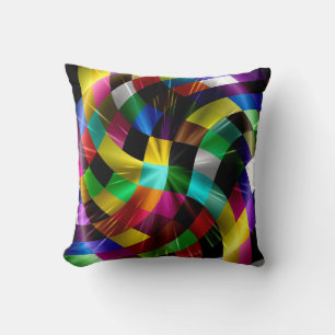 Cojín Decorativo Diseño De Arte De Rayos De Luz Coloridos Abstracto