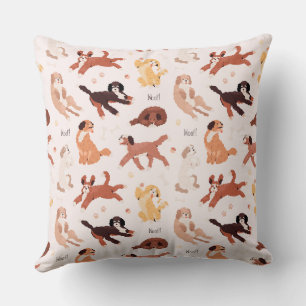 Cojín Decorativo Diseño de arte de repetición de patrón de perro lú