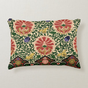 Cojín Decorativo Diseño de Arte Floral Loto Rojo Chinoiserie de Owe