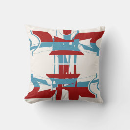 Cojín Decorativo Diseño de arte geométrico rojo azul brillante fuer