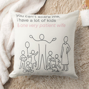 Cojín Decorativo Diseño de arte minimalista de papá y familia sin m