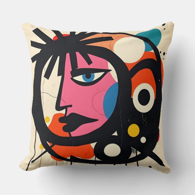 Cojín Decorativo Diseño de arte pop elegante (Anverso)