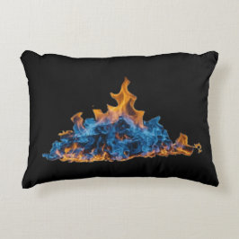 Cojín Decorativo Diseño de arte vibrante "Llamas de fuego azules y