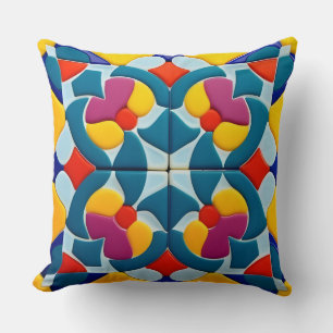 Cojín Decorativo Diseño de baldosas geométricas abstractas de color