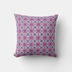 Cojín Decorativo Diseño de baldosas rosas y azules