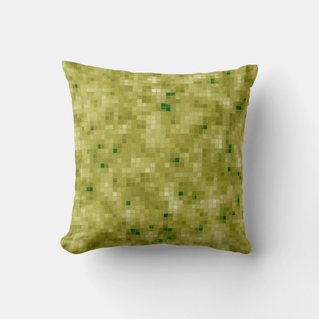 Cojín Decorativo Diseño de baldosas verdes (Anverso)