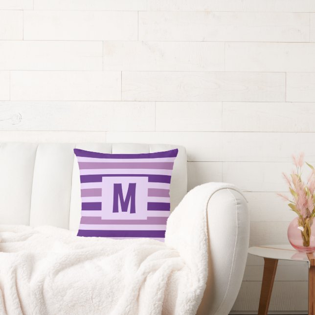 Cojín Decorativo Diseño de banda morada simple inicial (Sofá)