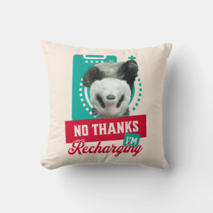 Cojín Decorativo Diseño de Batería Social Panda Agotado Introvertid