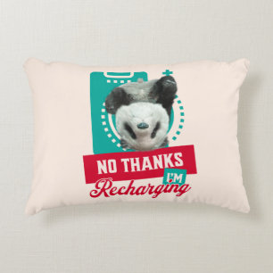 Cojín Decorativo Diseño de Batería Social Panda Agotado Introvertid