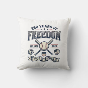 Cojín Decorativo Diseño de béisbol patriótico 250 años de libertad_