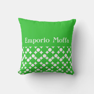 Cojín Decorativo Diseño de bola mod verde @ Emporio Moffa con texto