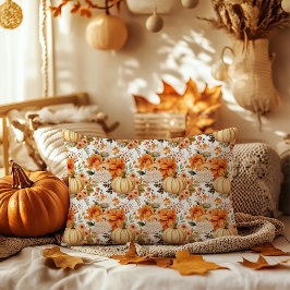 Cojín Decorativo Diseño de Bouquet de calabaza de otoño