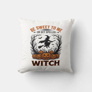 Cojín Decorativo Diseño de Bruja de Halloween Sé Dulce o Ser Maldec
