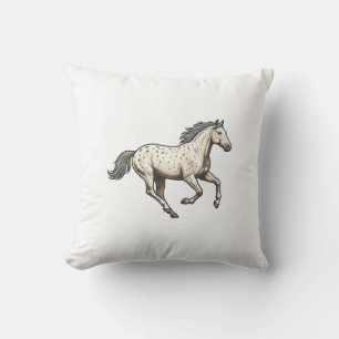 Cojín Decorativo Diseño de caballo Appaloosa corriendo grabado vint