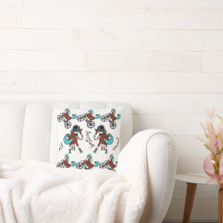 Cojín Decorativo diseño de caballos divertidos y brillantes