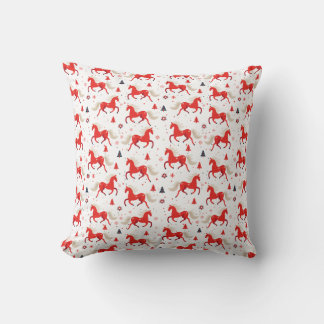 Cojín Decorativo Diseño de Caballos Rojos