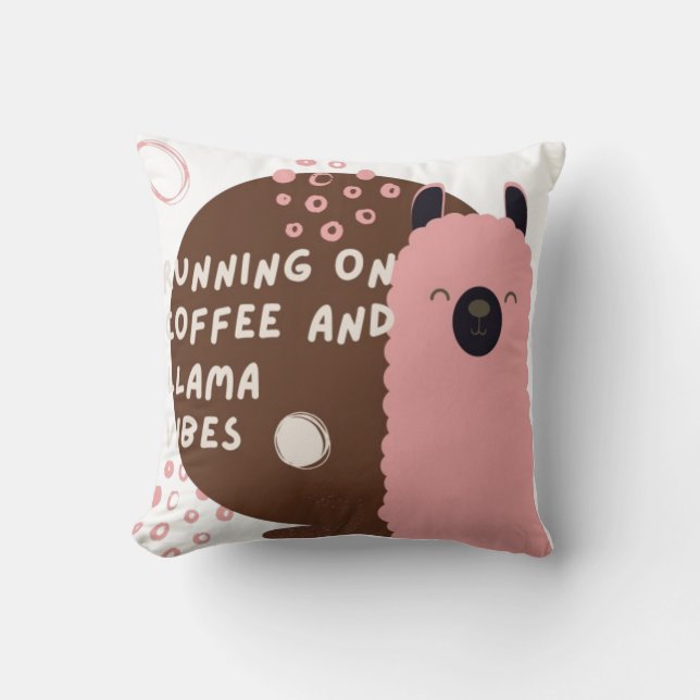 Cojín Decorativo diseño de café y llama vibes (Anverso)