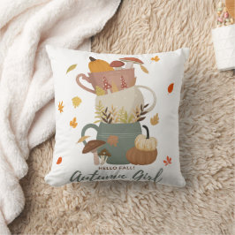 Cojín Decorativo Diseño de calabaza chica de otoño
