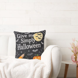 Cojín Decorativo Diseño de Calabaza y Fantasma Lindo y Espeluznante