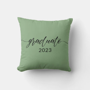 Cojín Decorativo Diseño de caligrafía negra para graduados 2023