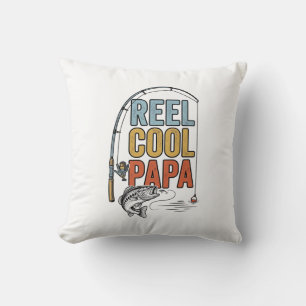 Cojín Decorativo Diseño de camisa de pesca Reel Cool Papa_1