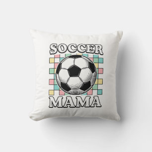 Cojín Decorativo Diseño de camiseta con grabado de Mama de fútbol v