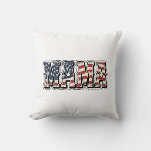 Cojín Decorativo Diseño de camiseta con letra Vintage Patriotic Mam