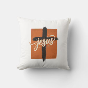 Cojín Decorativo Diseño de camiseta cristiana de cruz de Jesús vint