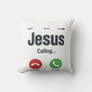Cojín Decorativo Diseño de camiseta cristiana de pantalla de teléfo
