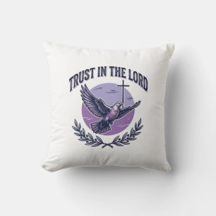 Cojín Decorativo Diseño de camiseta cristiana paloma Confía en el S