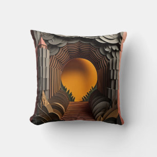 Cojín Decorativo Diseño de camiseta de arte en papel 3D