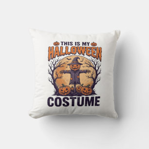 Cojín Decorativo Diseño de camiseta de bruja de calabaza de disfraz
