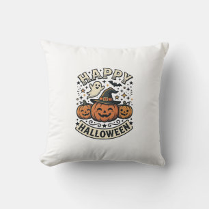 Cojín Decorativo Diseño de camiseta de fantasma de calabaza de Hall
